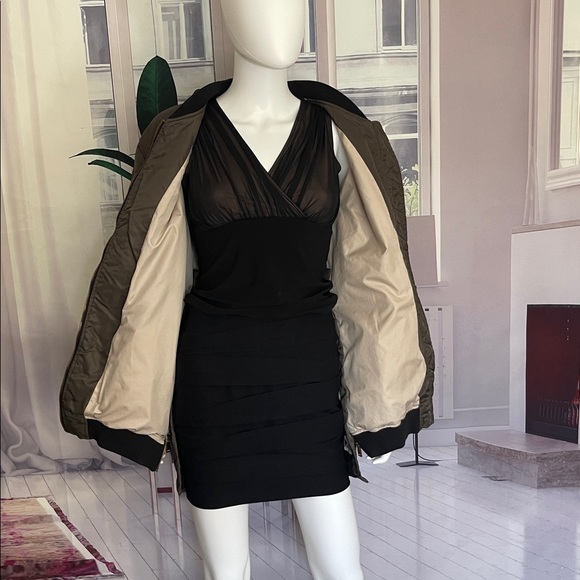 Zara Basic Outterwear Bomber Style Army Green Oversized Jacket. Size L B14 - Picture 7 of 8